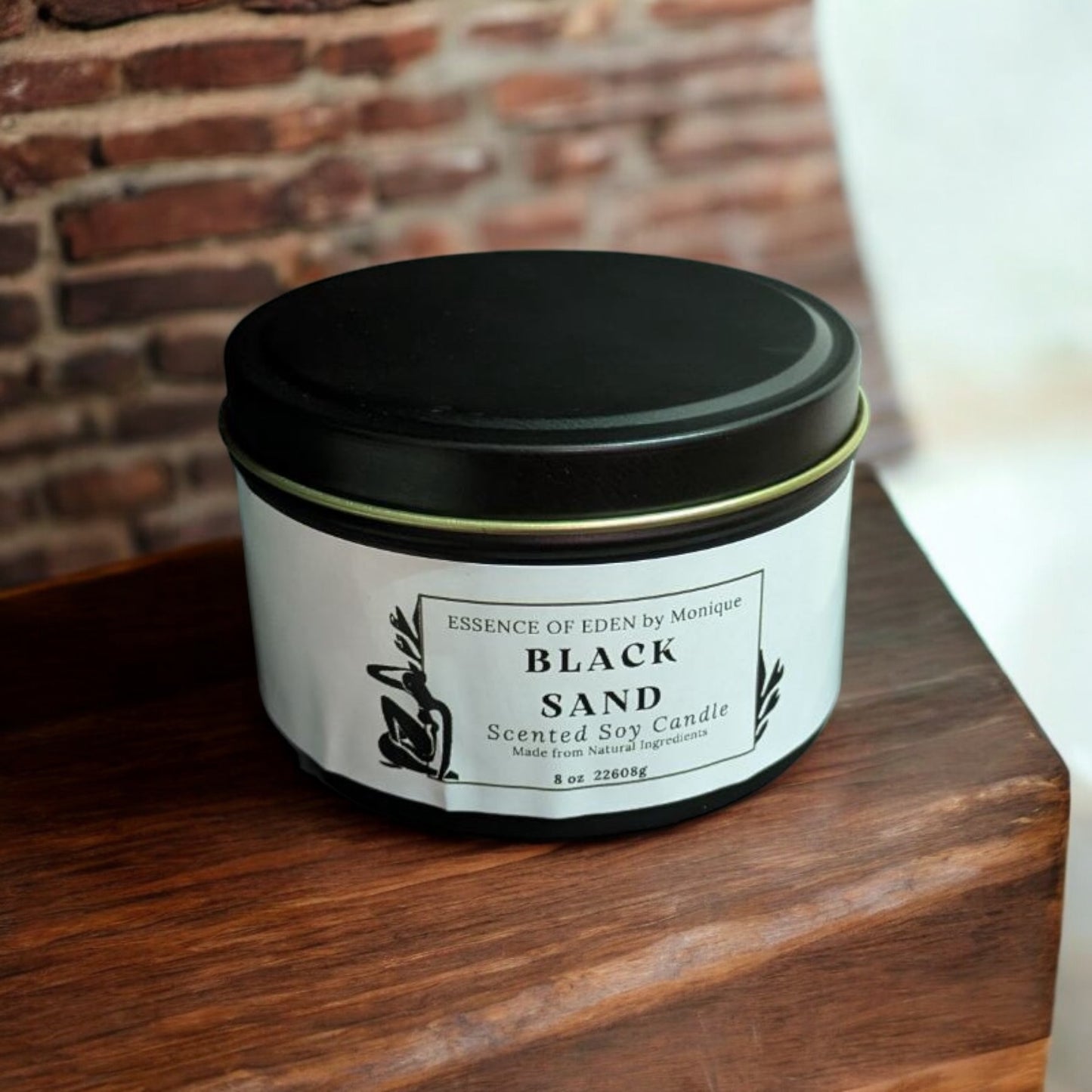 Natural Scented Candles, Coconut/Soy Wax, Premium Fragrances, Soothing and Relaxing, 8 oz. Black Tin Container