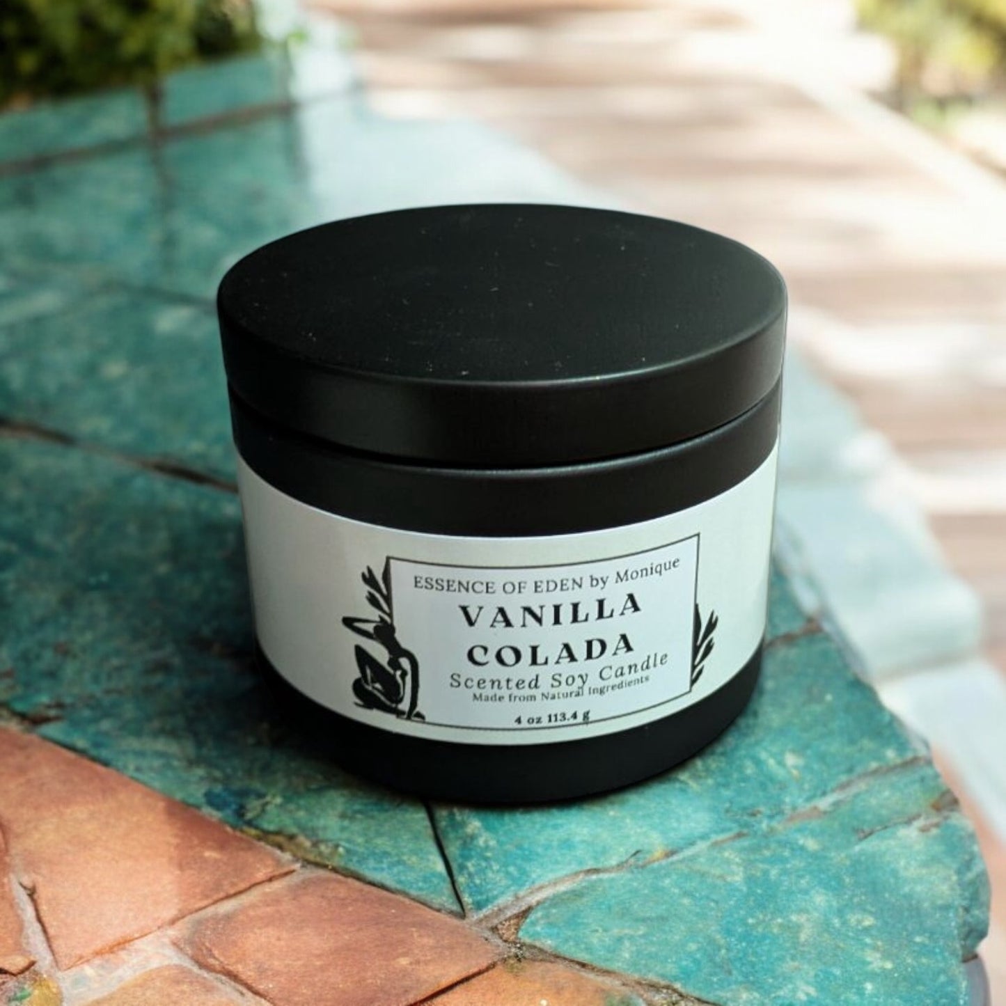 Natural Scented Candles, Coconut/Soy Wax, Premium Fragrances, Soothing and Relaxing, 4 oz. Black Tin Container