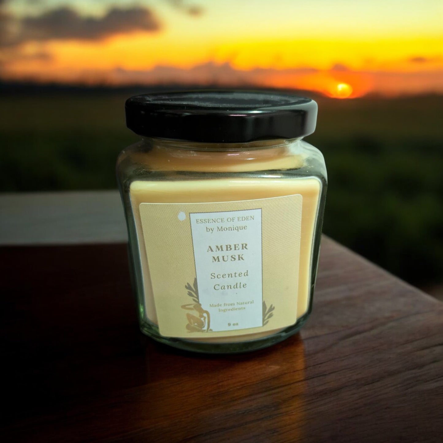 Natural Scented Candles, Coconut/Soy Wax, Premium Fragrances, Soothing and Relaxing, 9 oz Half Hex Jar